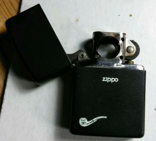 Zippo Lighter Black Pipe On Front Cleaned