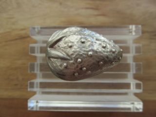 Antique Strawberry Sterling Silver Taxco Mexico Pill Box