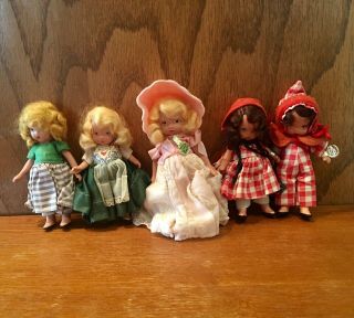 Vintage Nancy Ann Storybook Dolls (6) Includes Sunday’s Child,  Babes In The Woods