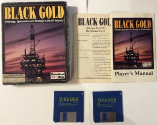 Black Gold Vintage Commodore Amiga Pc Game Big Box Complete Atari Rainbow Arts