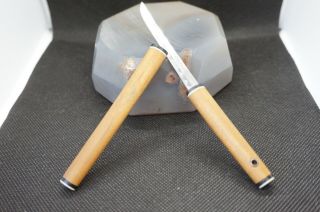 Antique Miniature Japanese Samurai Katana Sword Letter Opener Steel Knife,  Wood 3