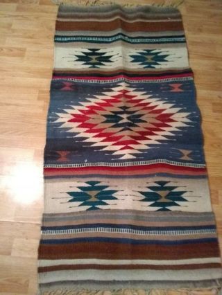 Antique Navajo Textile And Fringe Wool Rug Horse Blanket?