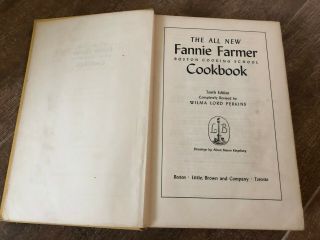 Vintage Fannie Farmer Boston cooking school Cookbook 10th Edition hardcover book 2