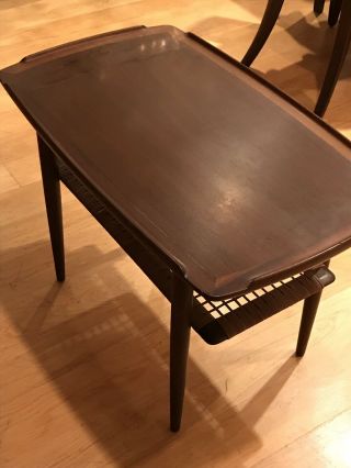 Vintage mid century modern teak side table by Poul Jenson for Selig 2