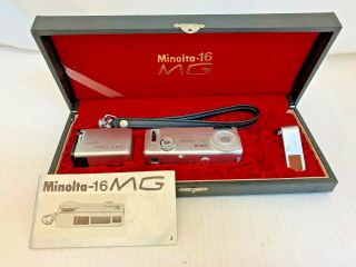 Minolta - 16 Mg Subminiature Sub Miniature Camera Flash Extra Box Vintage