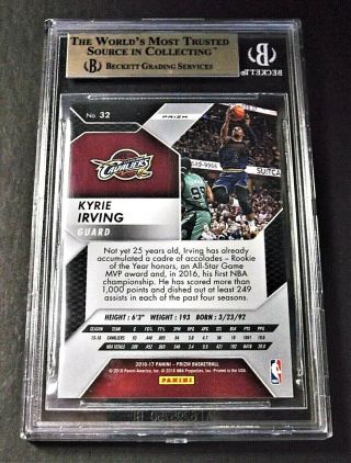 Kyrie Irving Cleveland Cavaliers 2016 - 17 Prizm Parallel Gold Prizm 08/10 BGS 9.  5 2