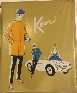 Ken (barbie) Vintage Doll 1962 Yellow / Gold Case,  Clothes And Accessories