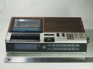Ge Clock Am/fm Radio Cassette Player Recorder Dual Alarm Vintage 1980s 7 - 4956b
