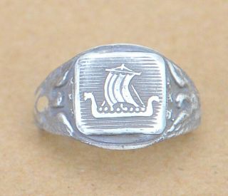 Vintage Sterling Silver Us Army 99th Norwegian Battalion Ring Size - 9.  75 178