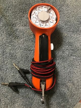 Vintage Bell System/western Electric Lineman’s Test/butt Set Rotary Dial Orange