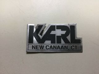 Vintage Karl Chevrolet Car Dealer Dealership Metal Emblem Canaan,  Ct