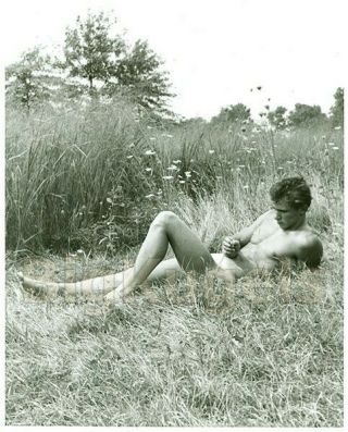 1950s Vintage 8x10 Les Demi Dieux Male Nude Orest Muscle In Nature Art Beefcake