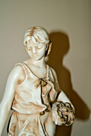 Vintage Alexander Backer Chalkware Statue Woman Neoclassical Home Decor 2