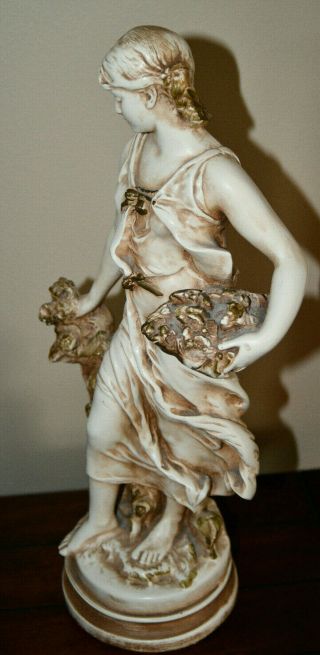 Vintage Alexander Backer Chalkware Statue Woman Neoclassical Home Decor 3