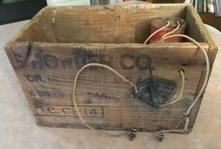 Vintage Atlas Blasting Box Machine Dynamite Detonator Homemade W/ Dynamite Crate