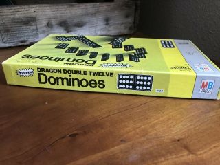Dominoes Vintage Milton Bradley Dragon Double 12 - Wooden - Complete Set of 91 - 1970 3