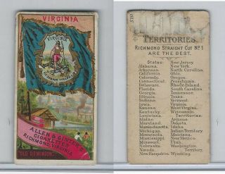 N11 Allen & Ginter,  Flags Of The States,  1888,  Virginia