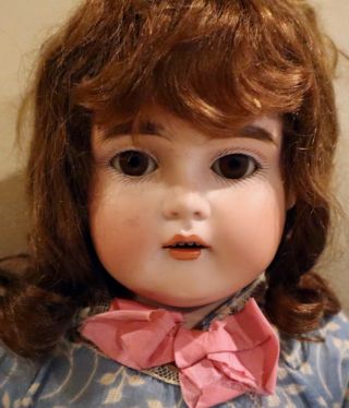 Antique 20 " German Bisque Kestner 166 Doll All Factory W/mohair Wig