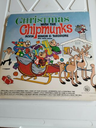 Christmas W/ The Chipmunks David Seville Vinyl 2 Lp Vintage 1963 Ua