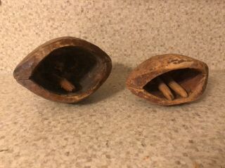 Antique Hand Carved Camel Bells Ethiopia (africa) Acacia Wood Early 1900 