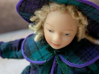 Vintage Miniature Dollhouse Uk Artisan Porcelain Little Girl Arms Open Blonde