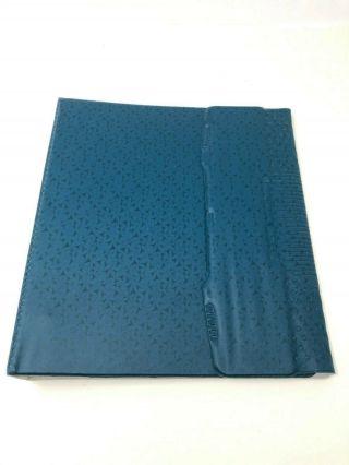Vintage 1990s Mead Trapper Keeper Xl Blue Green Teal Shark Tooth Pattern