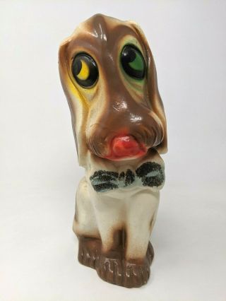 Vintage Chalkware Large Hound Dog Carnival Prize Figurine 1940s 12 " Souvenir