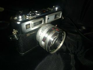 Vintage G Yashica Gsn Electro 35 35mm Film Camera W/ Color - Yashima Dx Lens Case