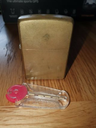 Zippo Solid Brass Lighter  Plus Spare Flints