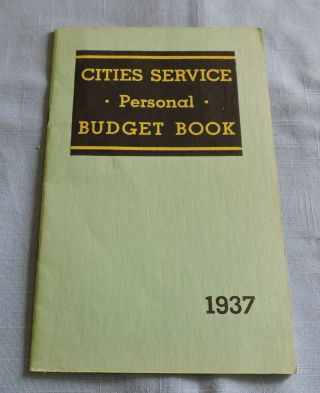 Vintage 1937 Cities Service Personal Budget Book - C3233