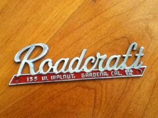 Vintage Metal Roadcraft Chrome Logo Plate For Car Body Looks