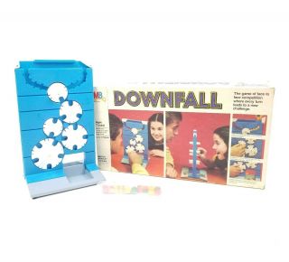 Vintage 1979 Downfall Board Game Gears Milton Bradley Strategic 100 Complete