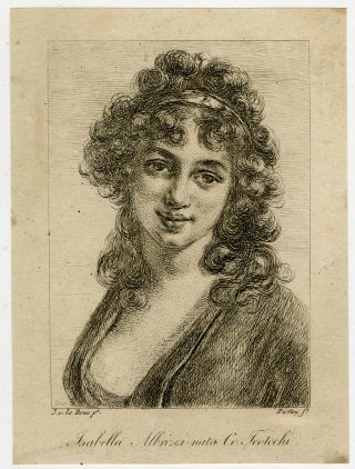 Antique Print - Portrait - Isabella Teotochi Albrizzi - Vigee - Le Brun - Denon - 1793