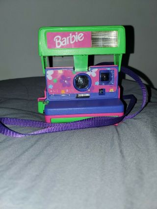 Vintage Polaroid Barbie Instant One Step 600 Camera W/ Strap -