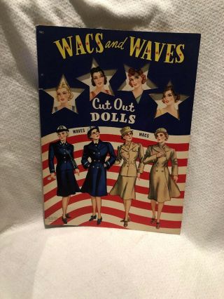 Vintage 1943 Wacs And Waves Cut Out Paper Dolls By Whitman Uncut