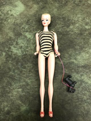 Vintage Barbie Lilli Clone With Swimsuit Blonde White Glasses Dog Babs Hong Kong