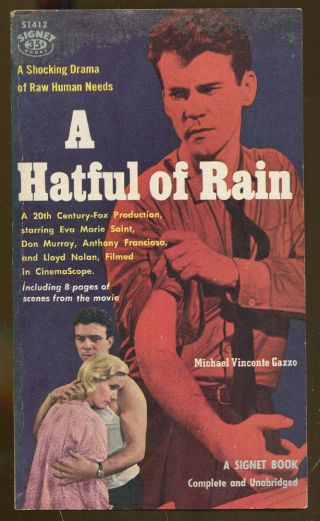 A Hatful Of Rain By Michael Vincente Gazzo - Vintage Signet Pb Movie Tie In - 1957