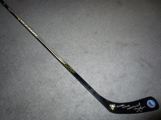 Mike Lange Pittsburgh Penguins Autographed Signed Hockey Stick W/ Hof C