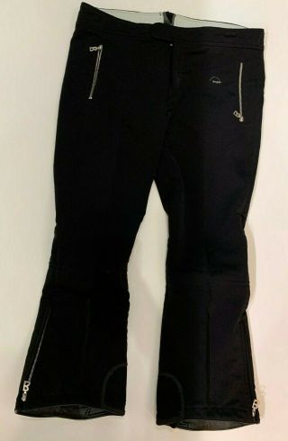Vintage Bogner Black Wool Blend Ski Snow Pants Women 