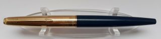 ⭐ Vintage Parker 45 Blue & Rolled Gold Fountain Pen 14k F Nib - Made In England⭐