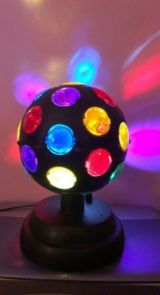 Vintage Plastic Disco Ball Spinning Multi - Color Strobe Light 8  Ball