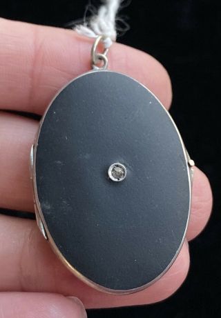 Vtg Sterling Silver Locket Pendant Marked 1 3/4 " A005