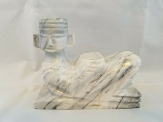 Vintage Carved Figure Marble Incense Holder Burner