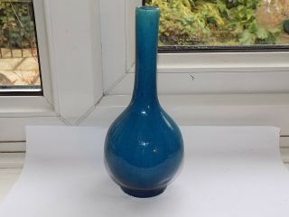 Antique Chinese Turquoise Blue Glazed Pottery Bottle Vase Height 18.  5 Cm (2)