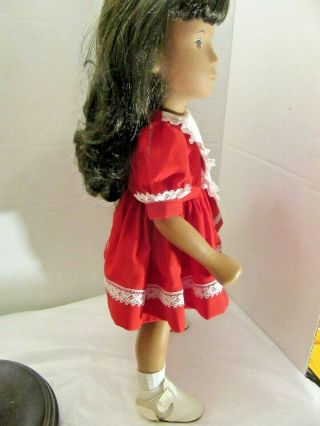 SASHA Doll 16” Brunette in Red Dress Vintage 1975 Made In England Designer Doll 2