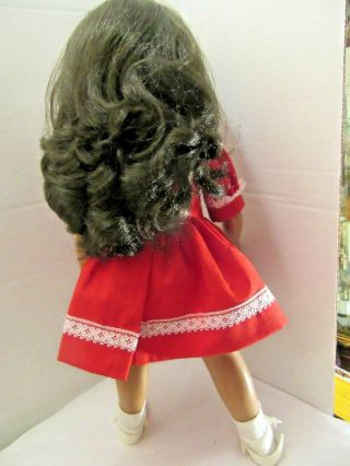 SASHA Doll 16” Brunette in Red Dress Vintage 1975 Made In England Designer Doll 3