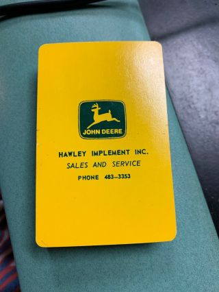 Vintage John Deere Tractor Playing Cards Deck Yellow Hawley Implement Mn