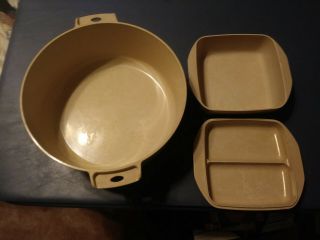 Vintage,  Littonware,  5 Quart,  & 2 Anchor Hocking Microwave Cookware Dishes