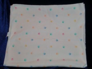 Vintage Carters White Baby Blanket Receiving Cotton Flannel Unisex Polka Dots