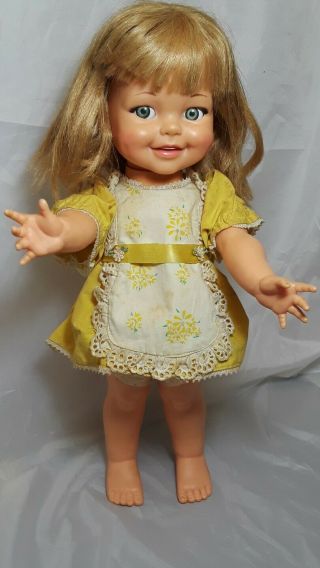 Vintage Ideal Giggles Doll 18 " Tall 1966
